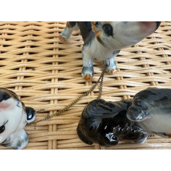 Vintage 50's Ceramic Mother Cat Kitty With Kittens on Chain Kitschy - Picture 8 of 10